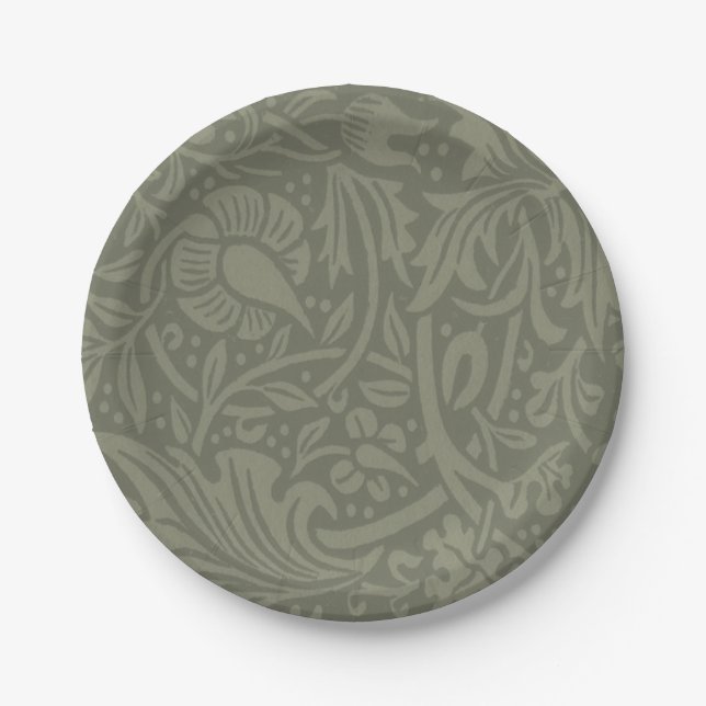 William Morris Daffodil Floral Wallpaper Pappteller (Vorderseite)