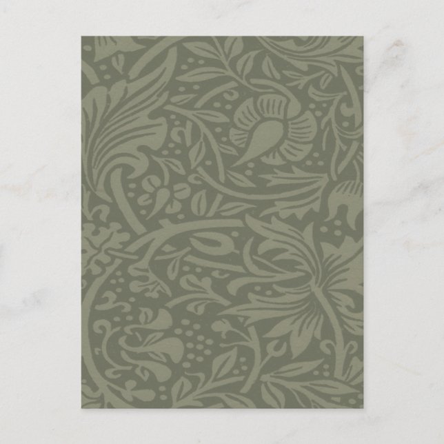 William Morris Daffodil Floral Wallpaper Postkarte (Vorderseite)