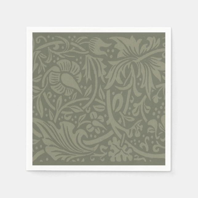 William Morris Daffodil Floral Wallpaper Serviette (Vorderseite)