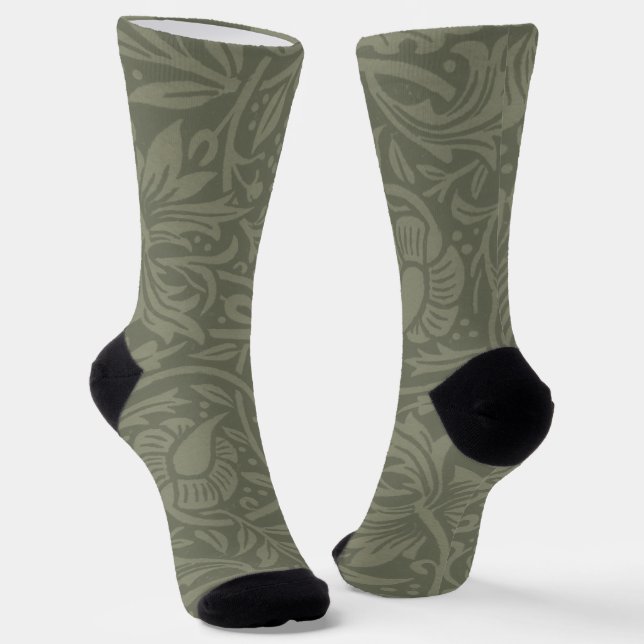 William Morris Daffodil Floral Wallpaper Socken (Gewinkelt)