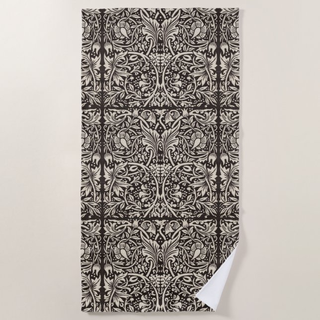William Morris Daffodil Floral Wallpaper Strandtuch (Vorderseite)