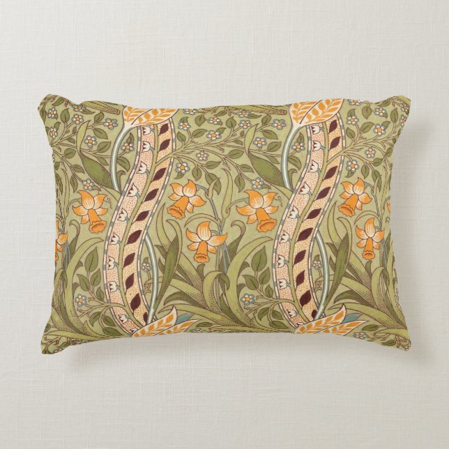 William Morris Daffodil Garden Blume Classic Bota Dekokissen (Vorderseite)