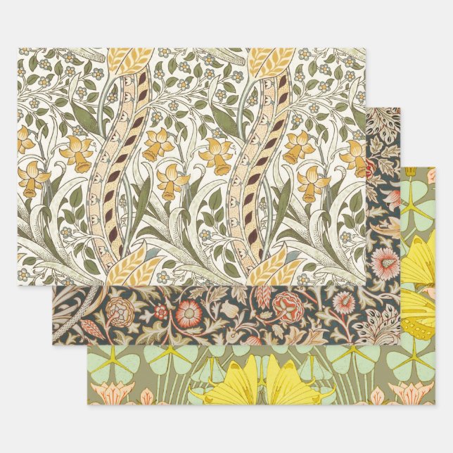 William Morris Daffodil Garden Blume Classic Bota Geschenkpapier Set (Set)
