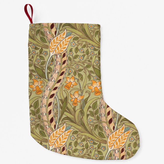 William Morris Daffodil Garden Blume Classic Bota Kleiner Weihnachtsstrumpf (Vorderseite)