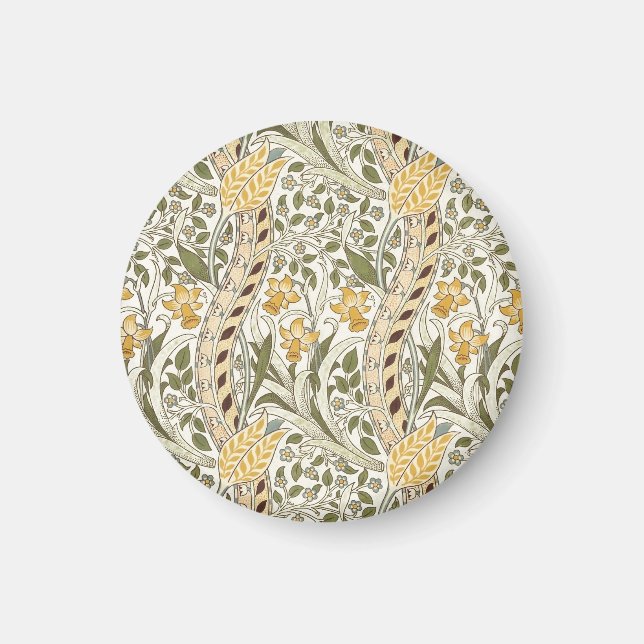 William Morris Daffodil Garden Blume Classic Bota Magnet (Vorne)