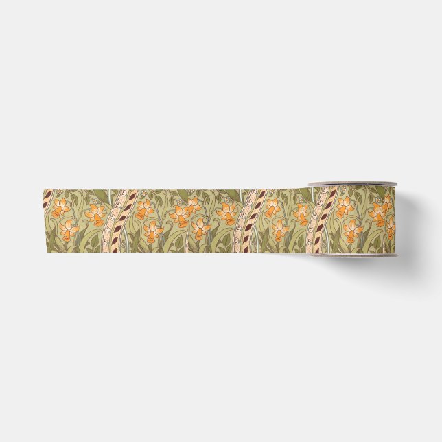 William Morris Daffodil Garden Blume Classic Bota Satinband (Vorderseite)