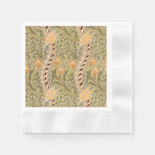William Morris Daffodil Garden Blume Classic Bota Serviette (Vorderseite)