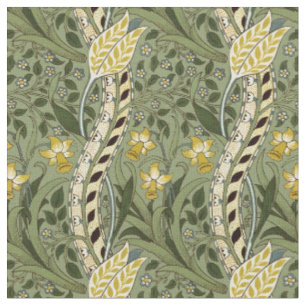 William Morris Daffodil Vintag Green Pattern Stoff