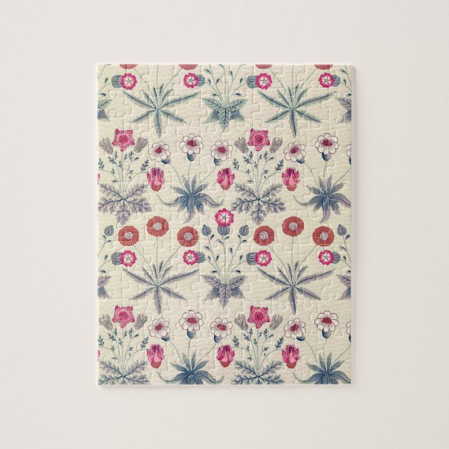 William Morris Daisy Floral Pattern Red Orange (Vertikal)