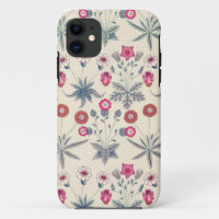 William Morris Daisy Floral Pattern Red Orange