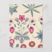 William Morris Daisy Floral Pattern Red Orange