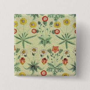 William Morris Daisy Floral Wallpaper Pattern Button