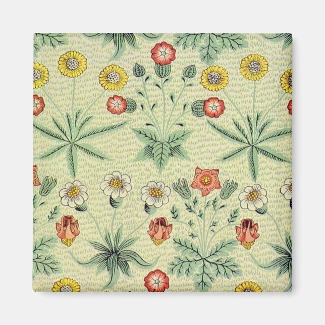 William Morris Daisy Floral Wallpaper Pattern Magnet (Vorne)