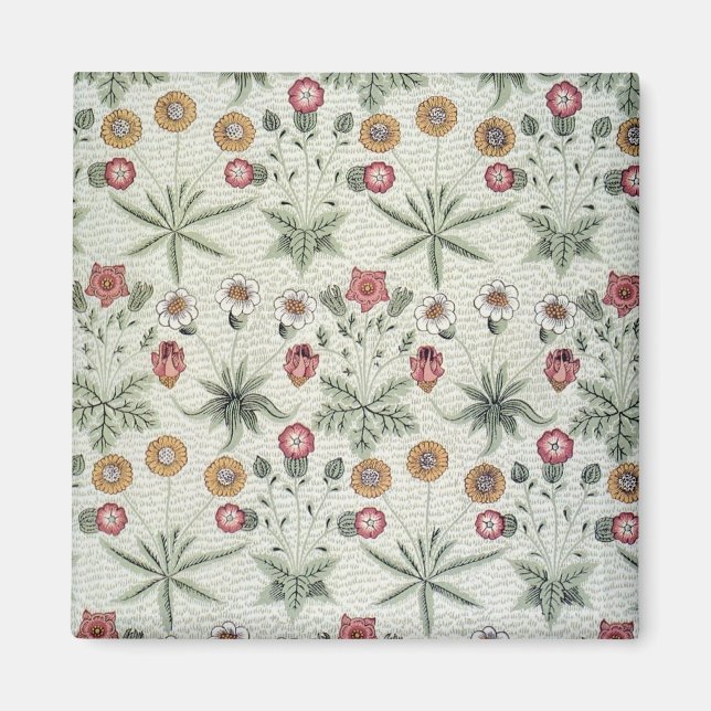 William Morris Daisy Floral Wallpaper Pattern Magnet (Vorne)
