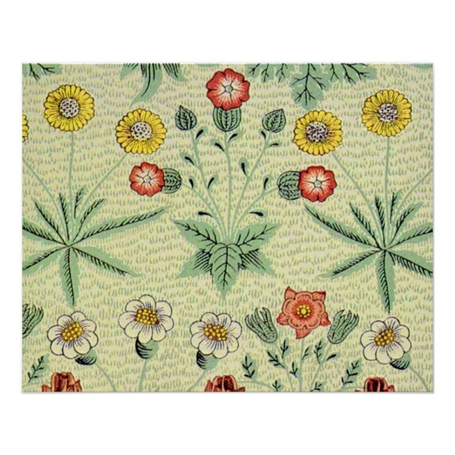 William Morris Daisy Floral Wallpaper Pattern Poster (Vorderseite)