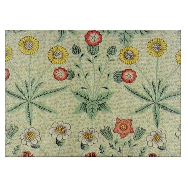 William Morris Daisy Floral Wallpaper Pattern Schneidebrett (Vorderseite)