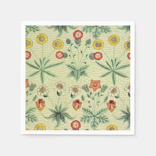 William Morris Daisy Floral Wallpaper Pattern Serviette (Vorderseite)