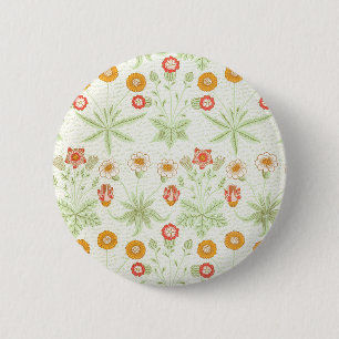 William Morris Daisy Vintage Botanisches Muster Button