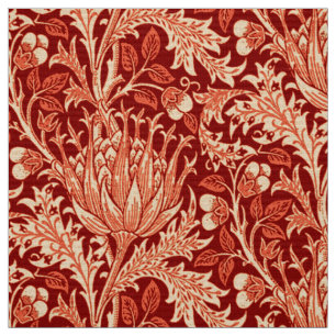 William Morris-Damast, tief Orange Stoff