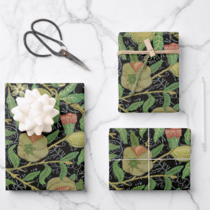 William Morris Dark Granatapfel Fruchtmuster Geschenkpapier Set