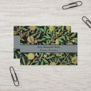 William Morris Dark Granatapfel Fruchtmuster Visitenkarte