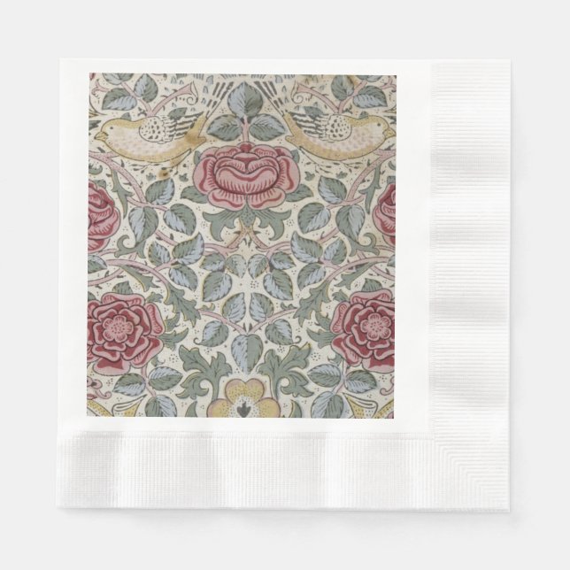 William Morris - Das Muster der Rose Serviette (Vorderseite)