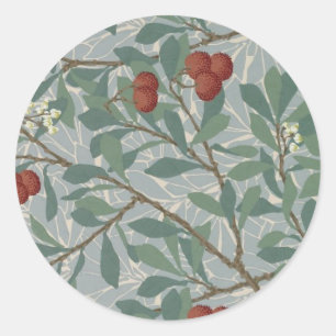 William Morris Decorative Art Arbutus Muster Runder Aufkleber