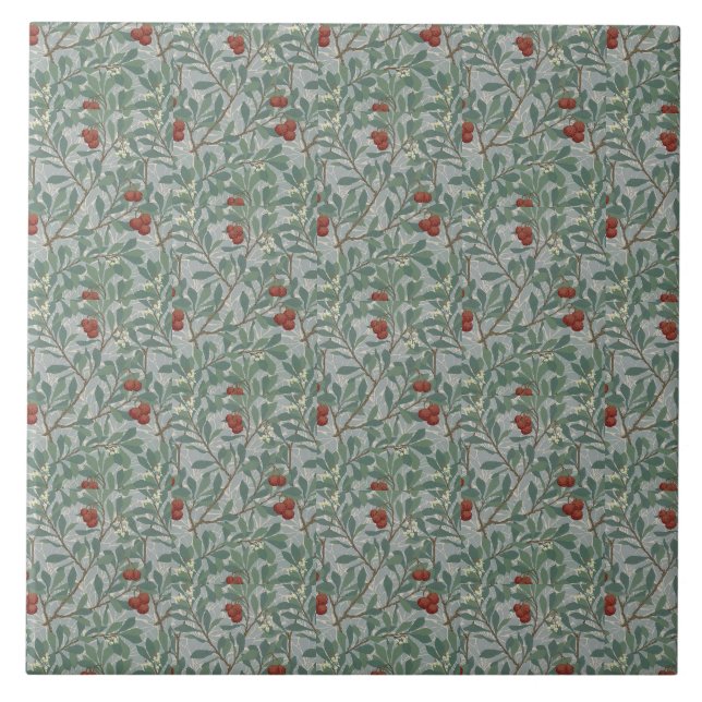 William Morris Decorative Art Arbutus Pattern Fliese (Vorderseite)