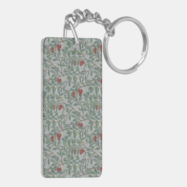 William Morris Decorative Art Arbutus Pattern Schlüsselanhänger (Rückseite links)