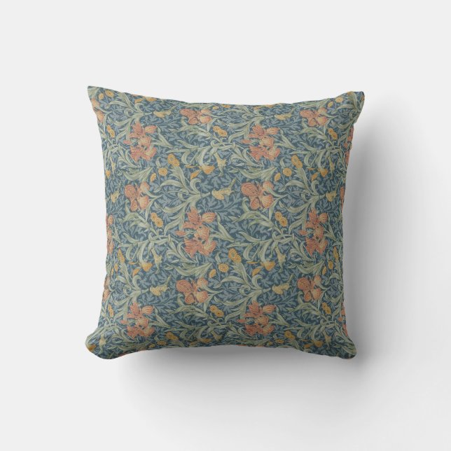William Morris Decorative Art Iris Pattern Kissen (Vorderseite)