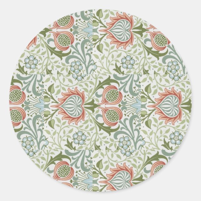 William Morris Decorative Art Persian Pattern Runder Aufkleber (Vorderseite)