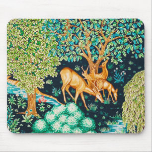 William Morris Deer by a Brook Tapesto Indigo Mousepad