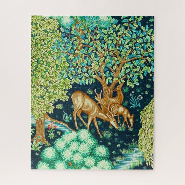 William Morris Deer by a Brook Tapestry (Vertikal)