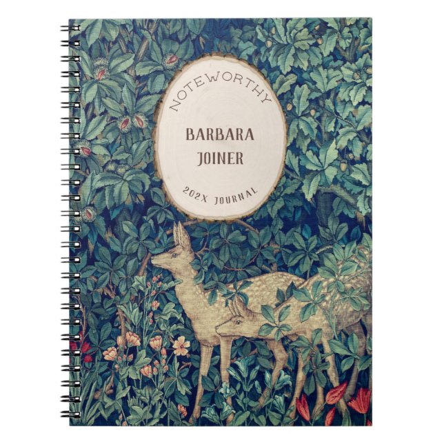William Morris Deer & Cabin Guest Willkommen Notizblock (Vorderseite)