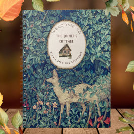 William Morris Deer & Cabin Guest Willkommen Notizblock