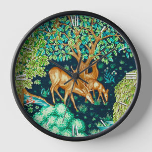 William Morris Deer von Brook Blue und Green Uhr
