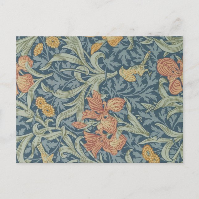 William Morris Dekorative Kunst Iris Muster Postkarte (Vorderseite)