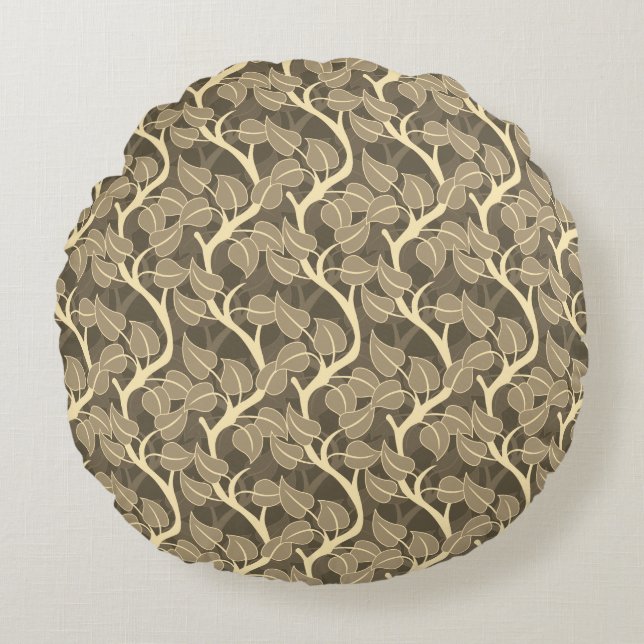 William Morris Design, Arts and Craft, botanisch,  Rundes Kissen (Vorderseite)