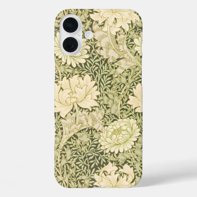 William Morris Design in grün iPhone 16 Plus Hülle (Rückseite)
