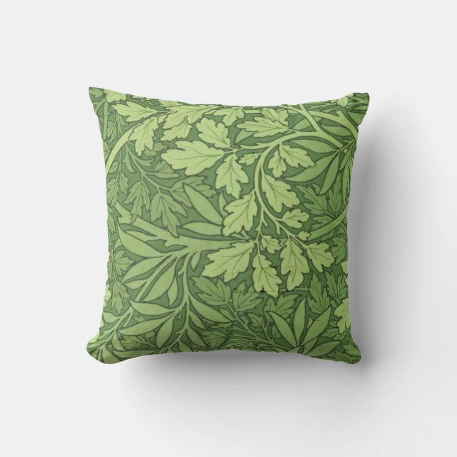 William Morris - Design von Foliage Green Blätter Kissen (Vorderseite)