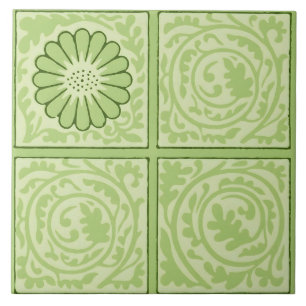 William Morris Diaper Grün Fliesenmuster Fliese