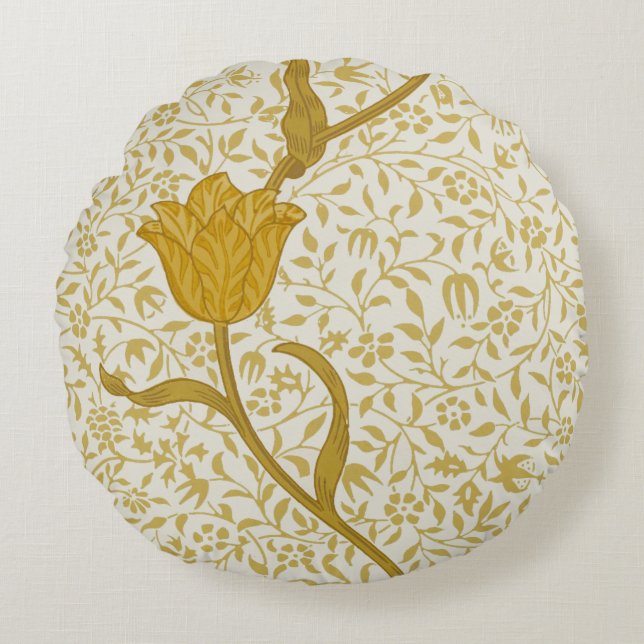 William Morris die Garten-Tulpe-Kissen Rundes Kissen (Vorderseite)