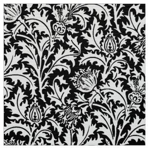 William Morris-Distel-Damast, Schwarzweiss Stoff