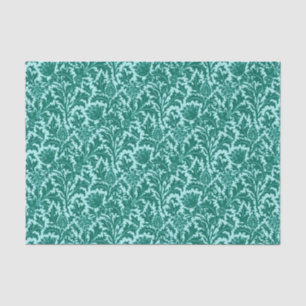 William Morris-Distel-Damast, Türkis und Aqua Seidenpapier