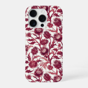 William Morris Distelblüte tief burgunderrot iPhone 16 Pro Hülle