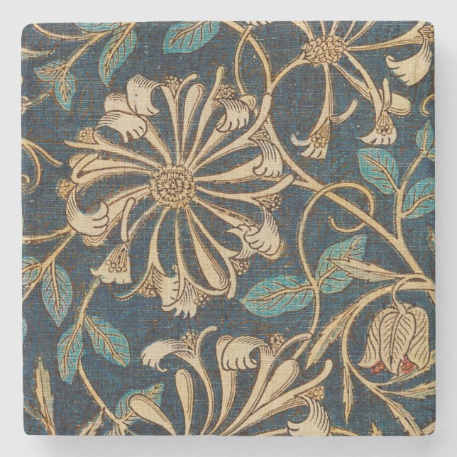 William Morris Distressed Floral Stone Untersetzer (Vorderseite)
