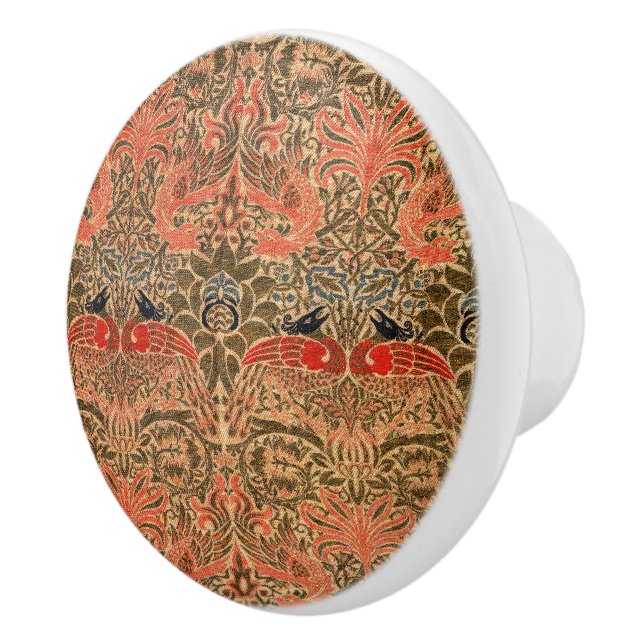 William * Morris Dragon and Peacock Keramik Knob Keramikknauf (Rechts)