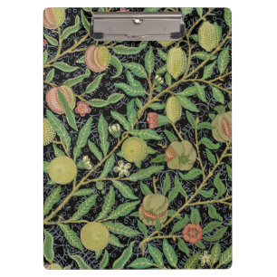 William Morris Dunkles Granatapfelfruchtmuster Klemmbrett
