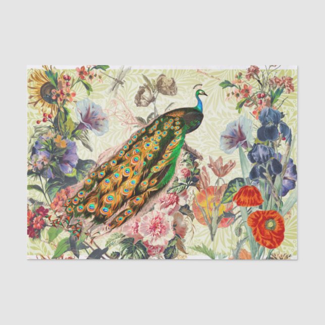 WILLIAM MORRIS, EIN FRISCHES, FLORALLES TISSUPAPIE SEIDENPAPIER (Vorderseite)