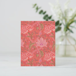 William Morris - Elegantes Rot & Rosa Floral Postkarte